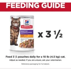 Hill's Science Diet Adult Sensitive Stomach & Sensitive Skin Chicken & Beef Canned Cat Food, 2.8-oz Pouch, Case Of 24 -Wellness Sales 364089 PT8. AC SS1800 V1643907096