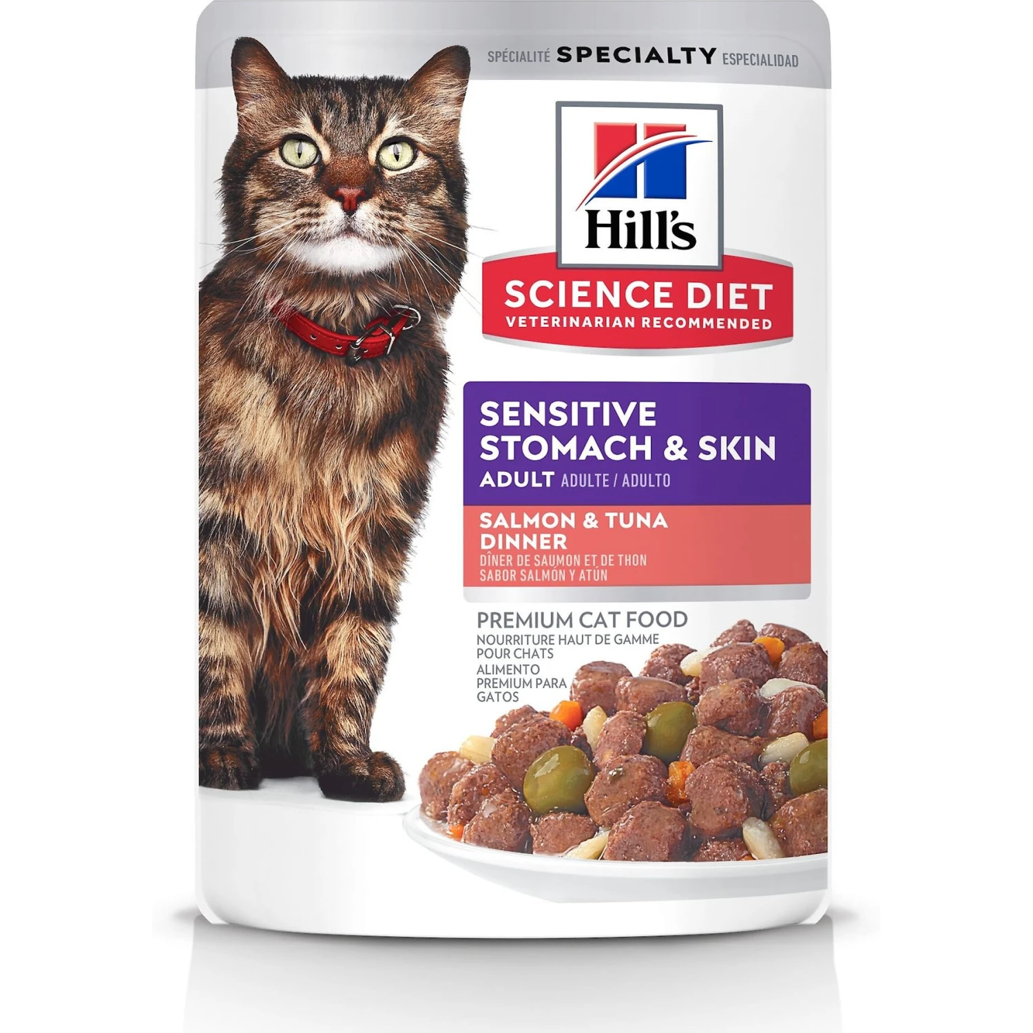 Hill's Science Diet Adult Sensitive Stomach & Skin Salmon & Tuna Wet Cat Food 1 Hill's Science Diet Adult Sensitive Stomach & Skin Salmon & Tuna Wet Cat Food