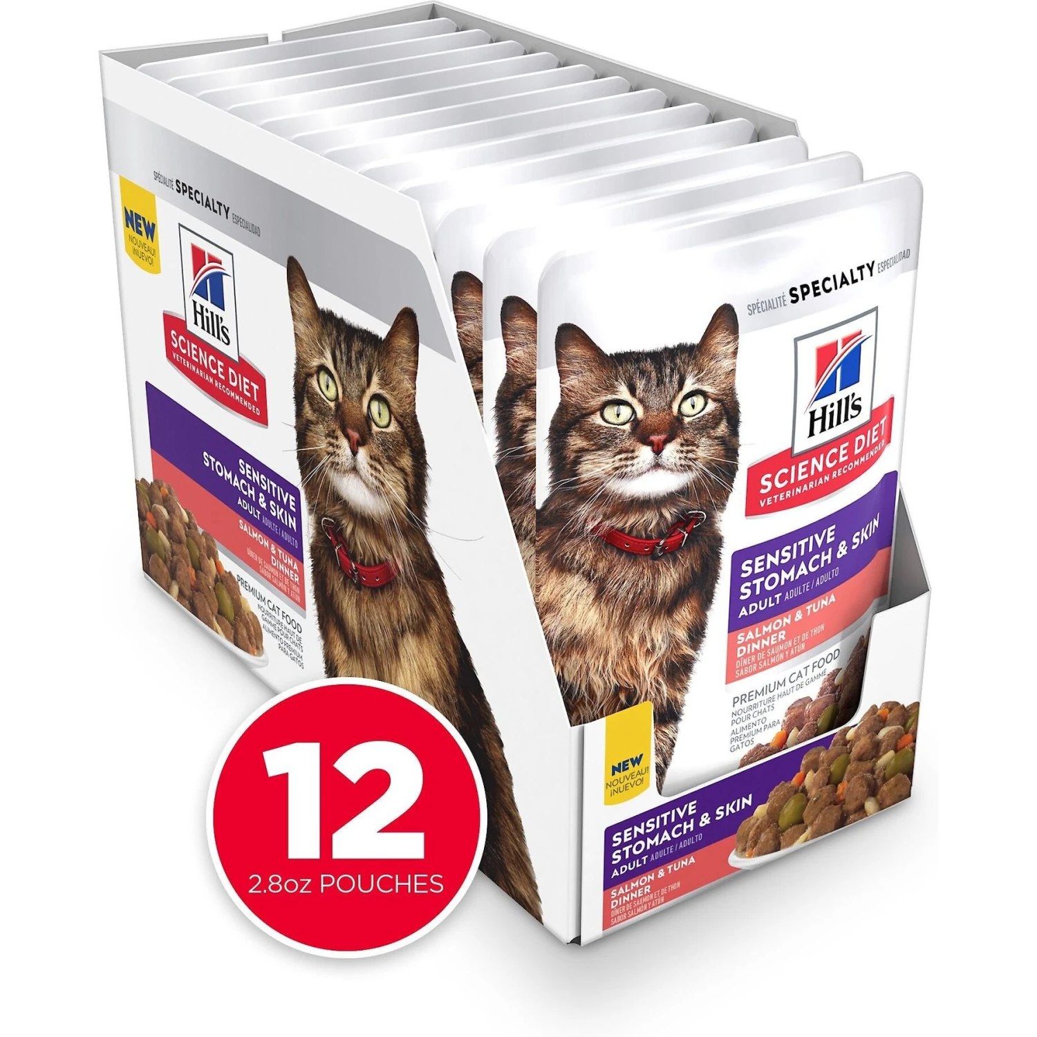 Hill's Science Diet Adult Sensitive Stomach & Skin Salmon & Tuna Wet Cat Food 2 Hill's Science Diet Adult Sensitive Stomach & Skin Salmon & Tuna Wet Cat Food - Image 2