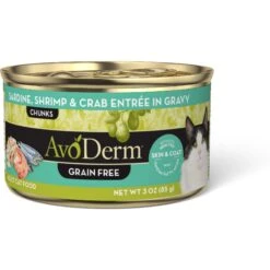 AvoDerm Natural Grain-Free Sardine, Shrimp & Crab Meat Entree In Gravy Canned Cat Food