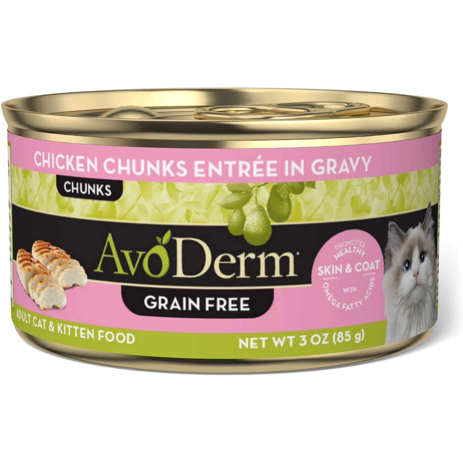 AvoDerm Natural Grain-Free Chicken Chunks Entree In Gravy Canned Cat Food 1 AvoDerm Natural Grain-Free Chicken Chunks Entree In Gravy Canned Cat Food