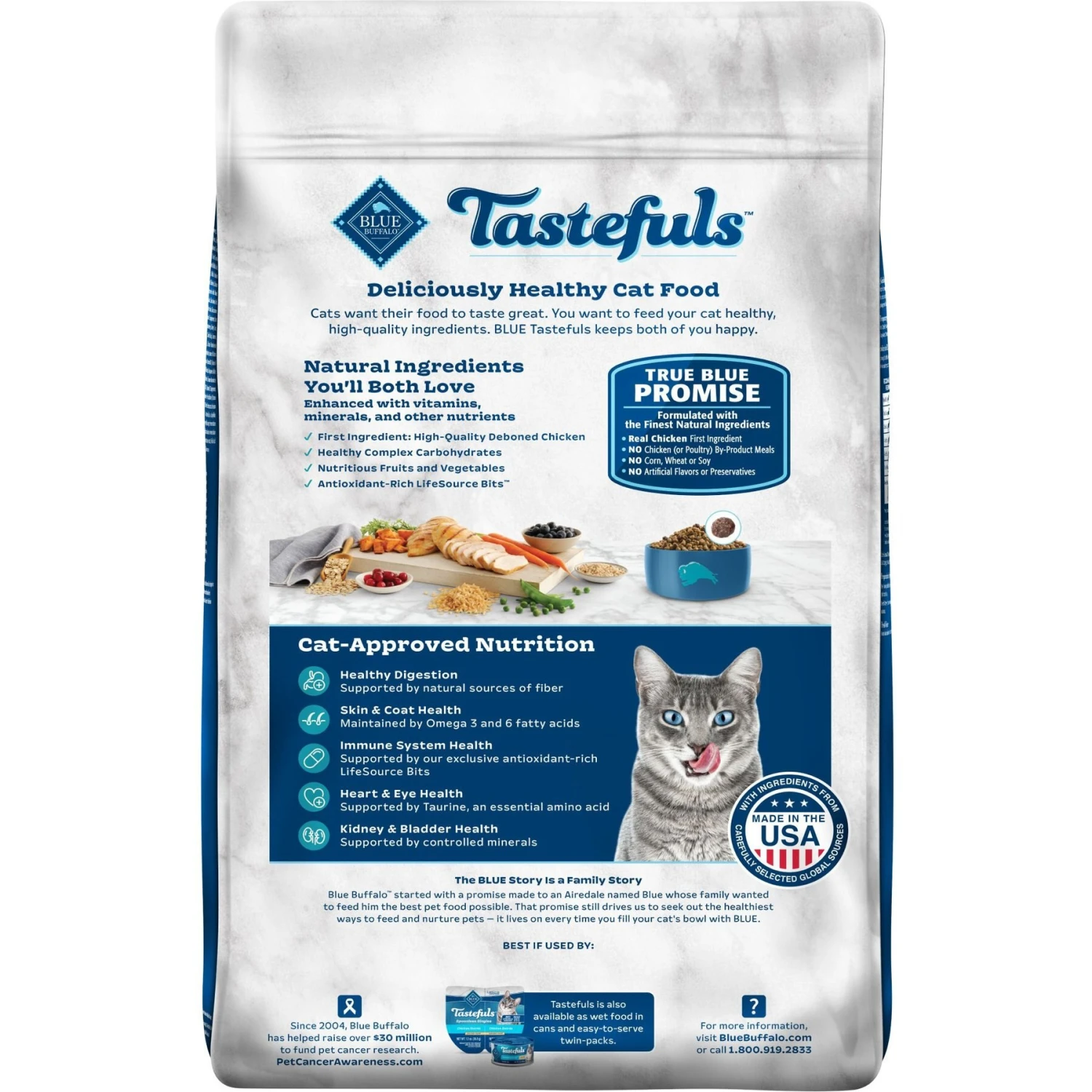 Blue Buffalo Tastefuls Chicken Indoor Natural Adult Dry Cat Food 2 Blue Buffalo Tastefuls Chicken Indoor Natural Adult Dry Cat Food - Image 2