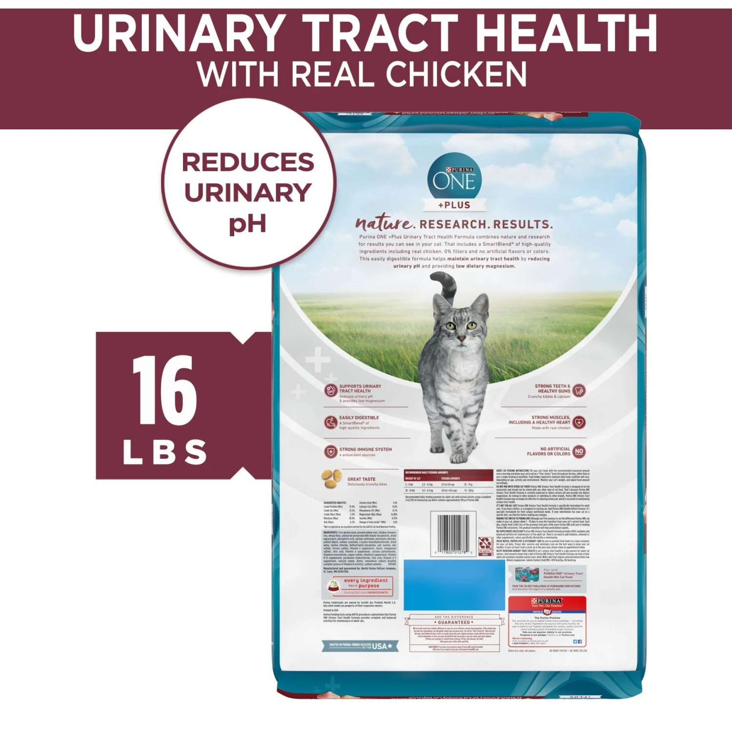 Purina ONE +Plus Urinary Tract Health Formula High Protein Adult Dry Cat Food 2 Purina ONE +Plus Urinary Tract Health Formula High Protein Adult Dry Cat Food - Image 2