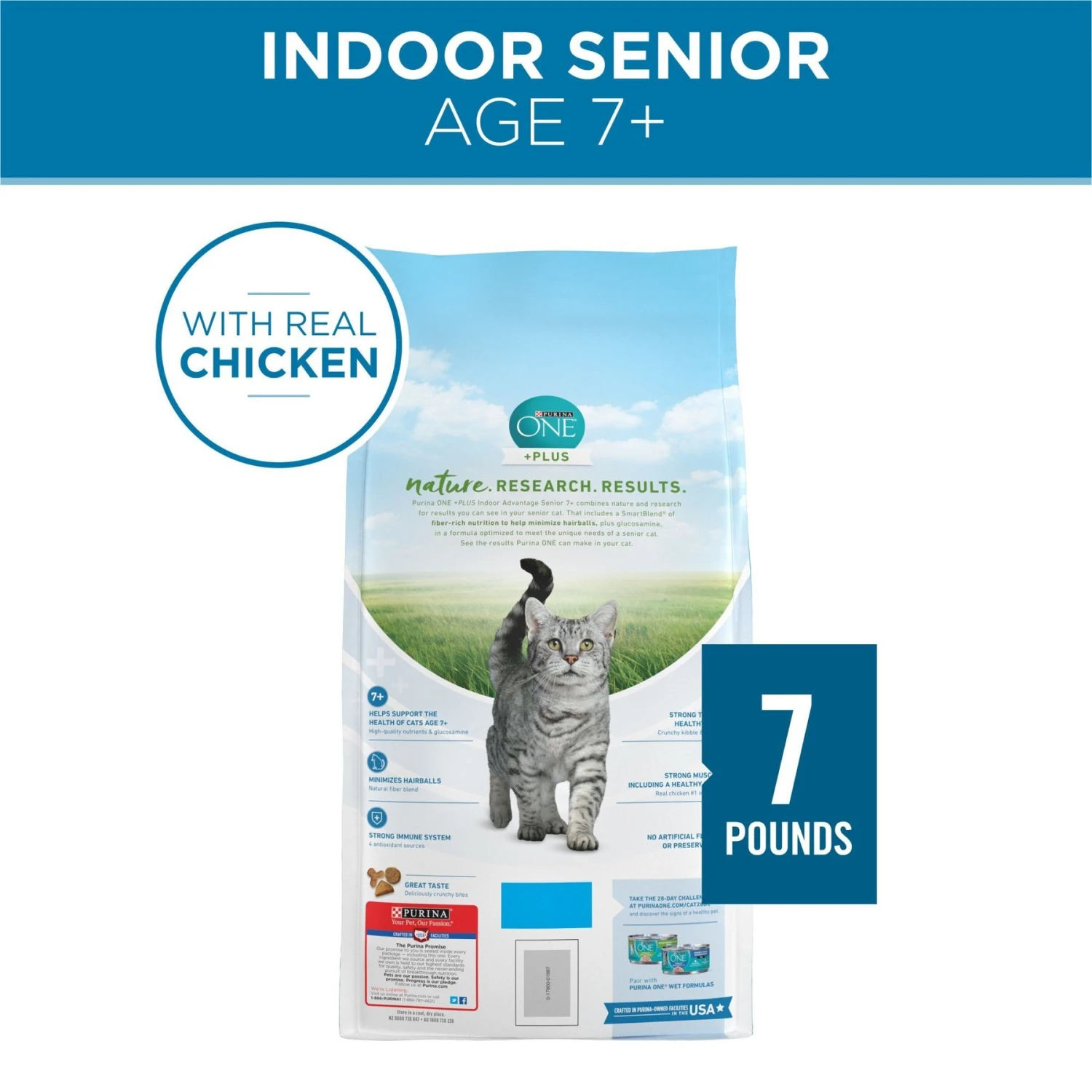 Purina ONE Indoor Advantage Senior 7+ High Protein Natural Dry Cat Food 2 Purina ONE Indoor Advantage Senior 7+ High Protein Natural Dry Cat Food - Image 2