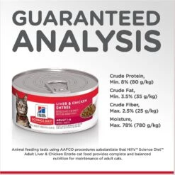 Hill's Science Diet Adult Liver & Chicken Entree Canned Cat Food 15 Hill's Science Diet Adult Liver & Chicken Entree Canned Cat Food -Wellness Sales 49002 PT6. AC SS1800 V1598151059