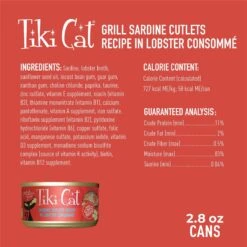 Tiki Cat Grill Sardine Cutlets In Lobster Consomme Grain-Free Canned Cat Food -Wellness Sales 49110 PT2. AC SS1800 V1703863165