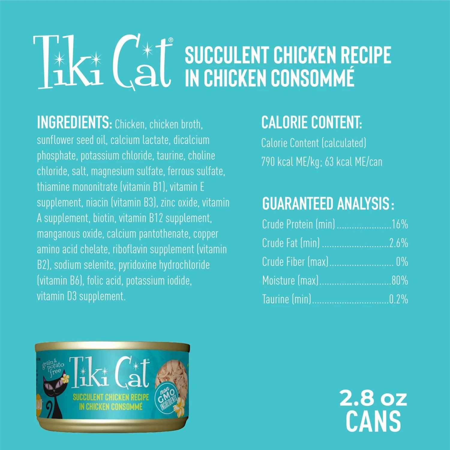 Tiki Cat Luau Succulent Chicken In Chicken Consomme Grain-Free Canned Cat Food 3 Tiki Cat Luau Succulent Chicken In Chicken Consomme Grain-Free Canned Cat Food - Image 3