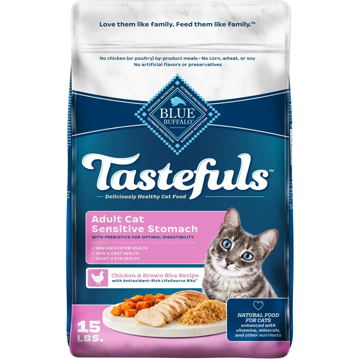 Blue Buffalo Tastefuls Sensitive Stomach Natural Chicken Adult Dry Cat Food 1 Blue Buffalo Tastefuls Sensitive Stomach Natural Chicken Adult Dry Cat Food