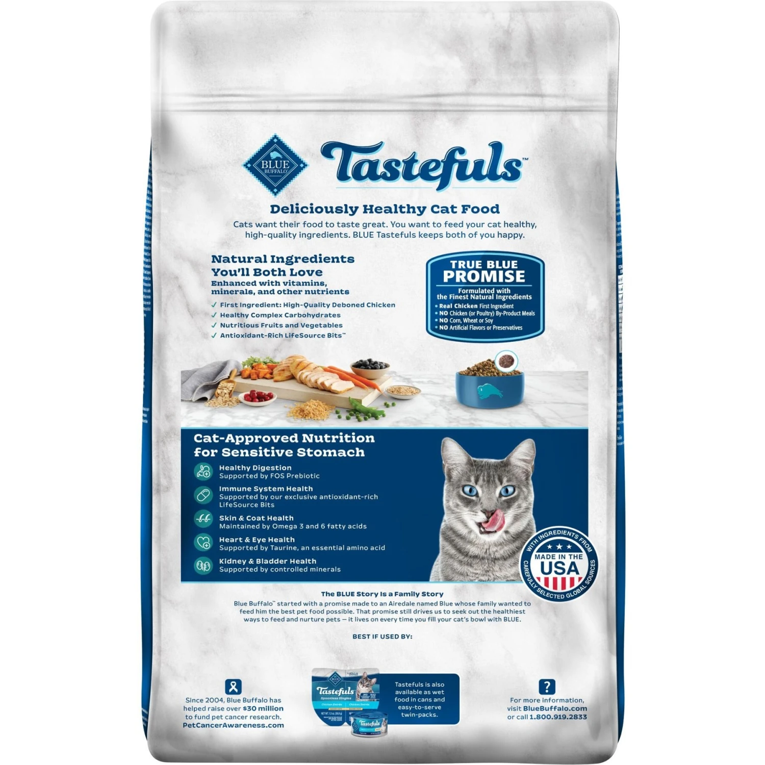 Blue Buffalo Tastefuls Sensitive Stomach Natural Chicken Adult Dry Cat Food 2 Blue Buffalo Tastefuls Sensitive Stomach Natural Chicken Adult Dry Cat Food - Image 2
