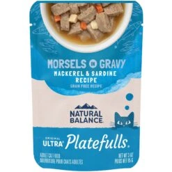 Natural Balance Platefulls Indoor Formula Mackerel & Sardine In Gravy Grain-Free Cat Food Pouches