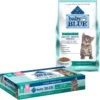 Blue Buffalo Baby Blue Healthy Growth Formula Grain-Free High Protein Chicken & Pea Recipe Kitten Dry Food & Blue Buffalo Baby Blue Healthy Growth Formula Grain-Free High Protein Variety Pack Kitten Wet Food, 3-oz Can, Case Of 6