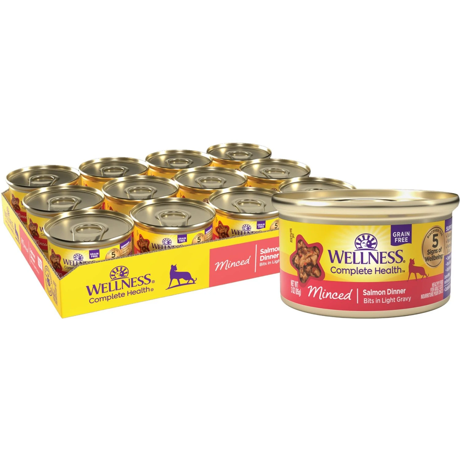 Wellness Complete Health Natural Minced Salmon Dinner Grain-Free Canned Cat Food 1 Wellness Complete Health Natural Minced Salmon Dinner Grain-Free Canned Cat Food