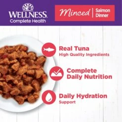 Wellness Complete Health Natural Minced Salmon Dinner Grain-Free Canned Cat Food 9 Wellness Complete Health Natural Minced Salmon Dinner Grain-Free Canned Cat Food -Wellness Sales 52112 PT2. AC SS1800 V1666651078