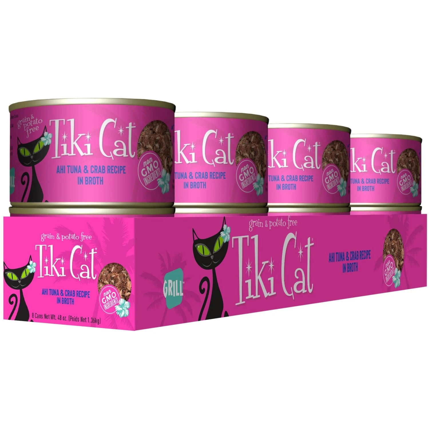 Tiki Cat Grill Ahi Tuna With Crab In Tuna Broth Grain-Free Canned Cat Food 2 Tiki Cat Grill Ahi Tuna With Crab In Tuna Broth Grain-Free Canned Cat Food - Image 2