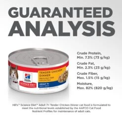 Hill's Science Diet Adult 7+ Tender Chicken Dinner Canned Cat Food -Wellness Sales 52767 PT7. AC SS1800 V1598145098