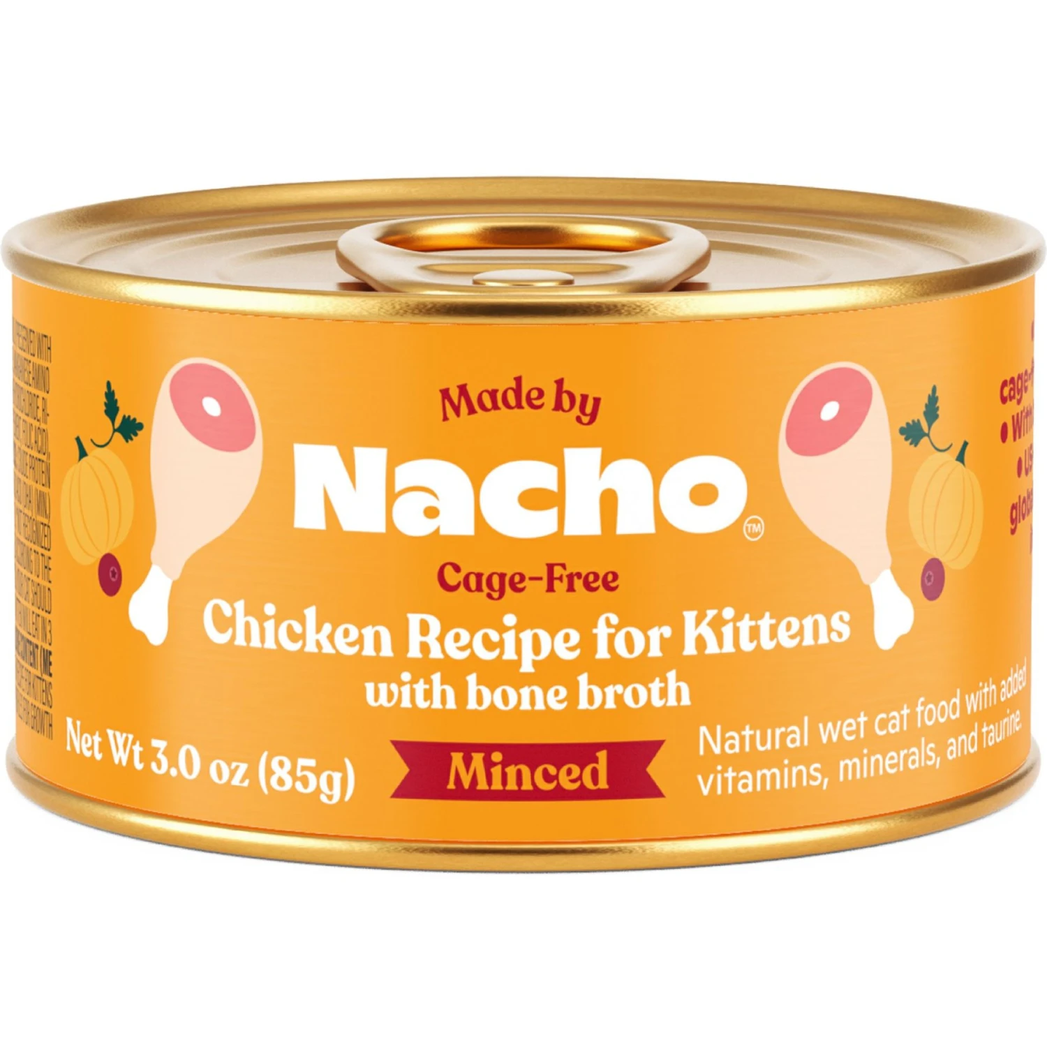 Made By Nacho Chicken Recipe Minced Wet Kitten Food, 3-oz Can, Case Of 24 1 Made By Nacho Chicken Recipe Minced Wet Kitten Food, 3-oz Can, Case Of 24
