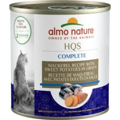 Almo Nature HQS Complete Mackerel Recipe With Sweet Potatoes In Gravy Cat Wet Food, 9.87-oz Can, Case Of 12
