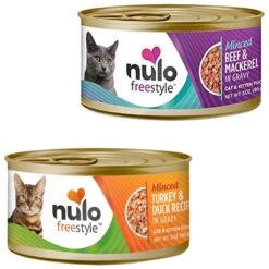 Nulo Freestyle Minced Turkey & Duck In Gravy Grain-Free Canned Cat & Kitten Food & Nulo Freestyle Minced Beef & Mackerel In Gravy Grain-Free Canned Cat Food