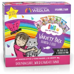 Weruva Cats In The Kitchen Cuties Variety Pack Grain-Free Canned Cat Food & BFF Rainbow A Gogo Variety Pack Wet Cat Food Pouches, 3-oz, Case Of 12 -Wellness Sales 611630 PT5. AC SS1800 V1661530856