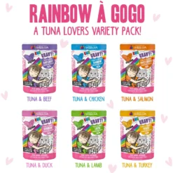 Weruva Cats In The Kitchen Cuties Variety Pack Grain-Free Canned Cat Food & BFF Rainbow A Gogo Variety Pack Wet Cat Food Pouches, 3-oz, Case Of 12 -Wellness Sales 611630 PT6. AC SS1800 V1661528338