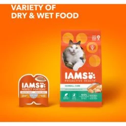 Iams ProActive Health Adult Hairball Care With Chicken & Salmon Dry Cat Food -Wellness Sales 62991 PT8. AC SS1800 V1609949891