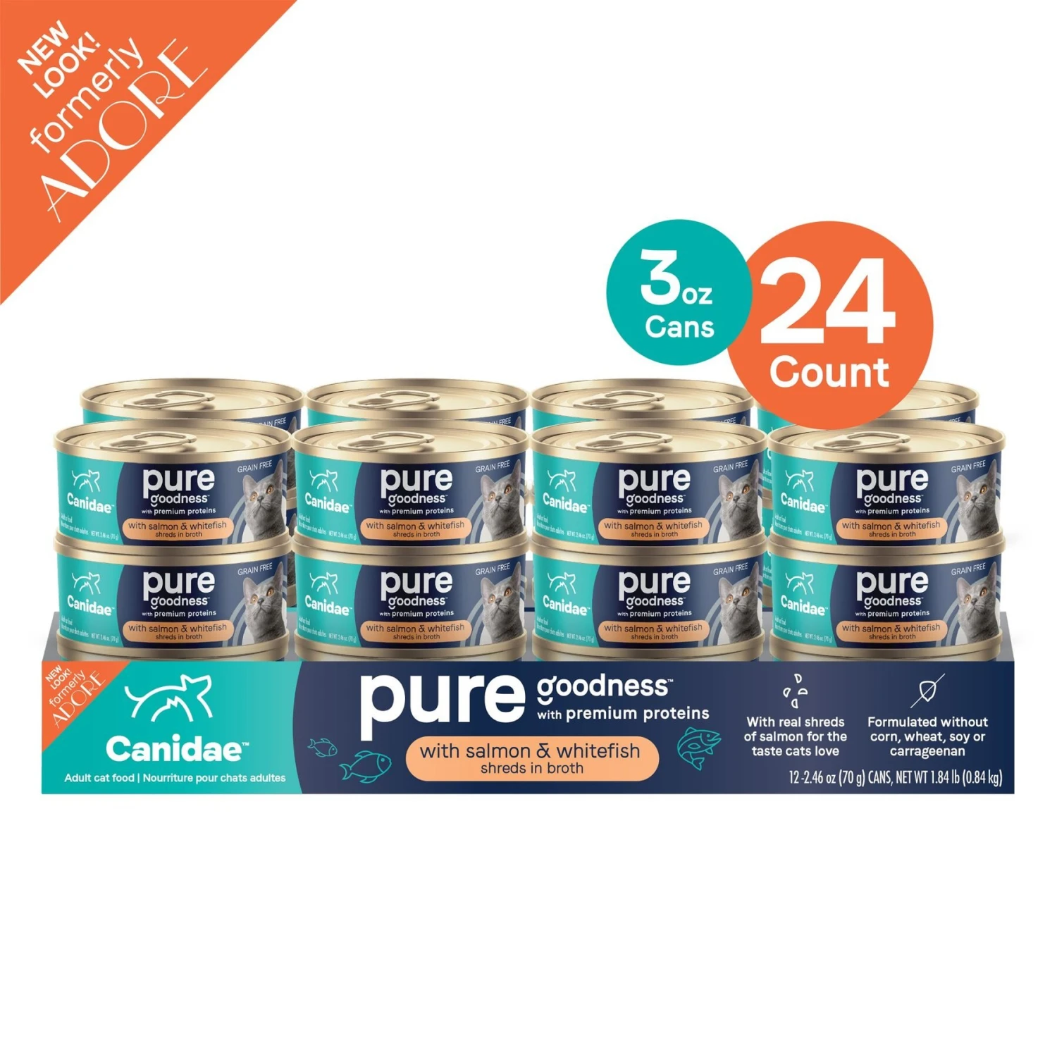 CANIDAE Balanced Bowl Salmon & Sweet Potato Recipe In Gravy Wet Cat Food, 3-oz Can, Case Of 24 & CANIDAE Adore Grain-Free Salmon & Whitefish In Broth Canned Cat Food 6 CANIDAE Balanced Bowl Salmon & Sweet Potato Recipe In Gravy Wet Cat Food, 3-oz Can, Case Of 24 & CANIDAE Adore Grain-Free Salmon & Whitefish In Broth Canned Cat Food - Image 6