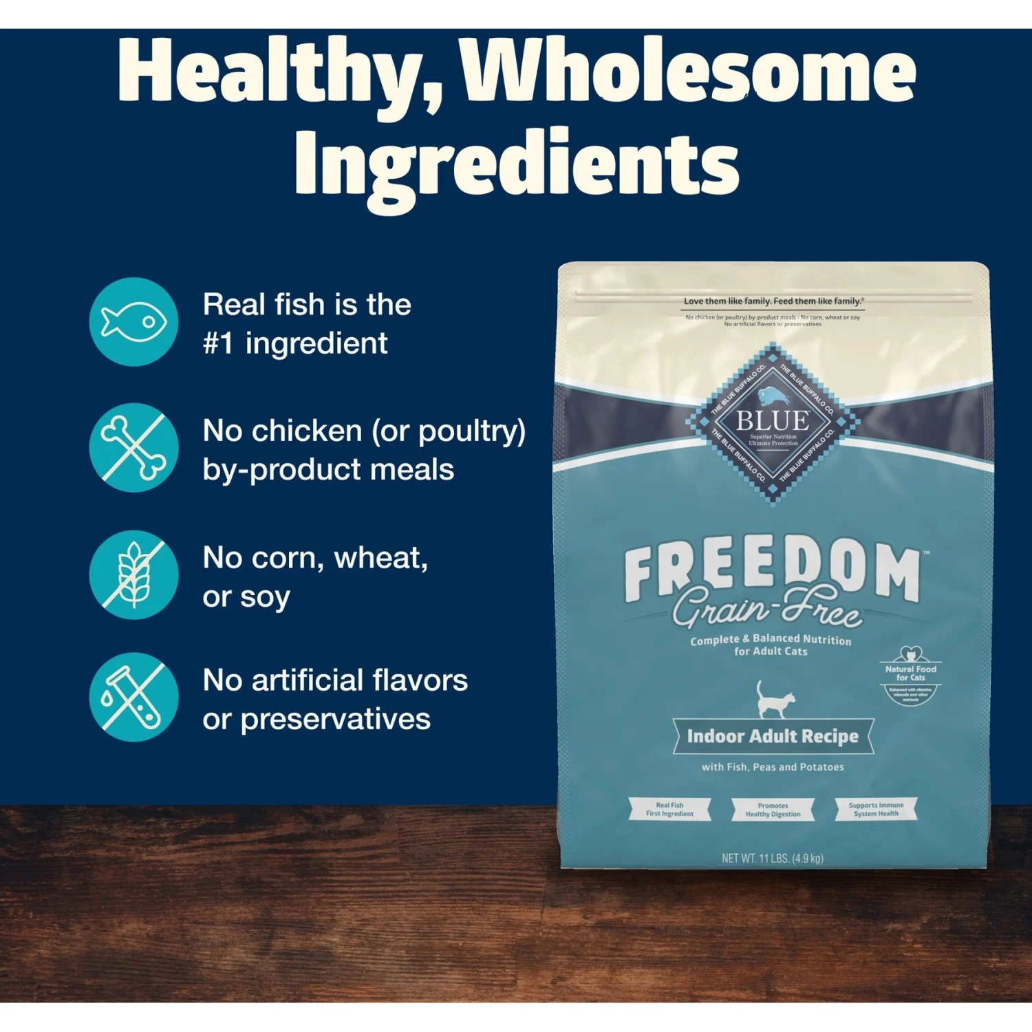 Blue Buffalo Freedom Indoor Adult Fish Recipe Grain-Free Dry Cat Food 5 Blue Buffalo Freedom Indoor Adult Fish Recipe Grain-Free Dry Cat Food - Image 5