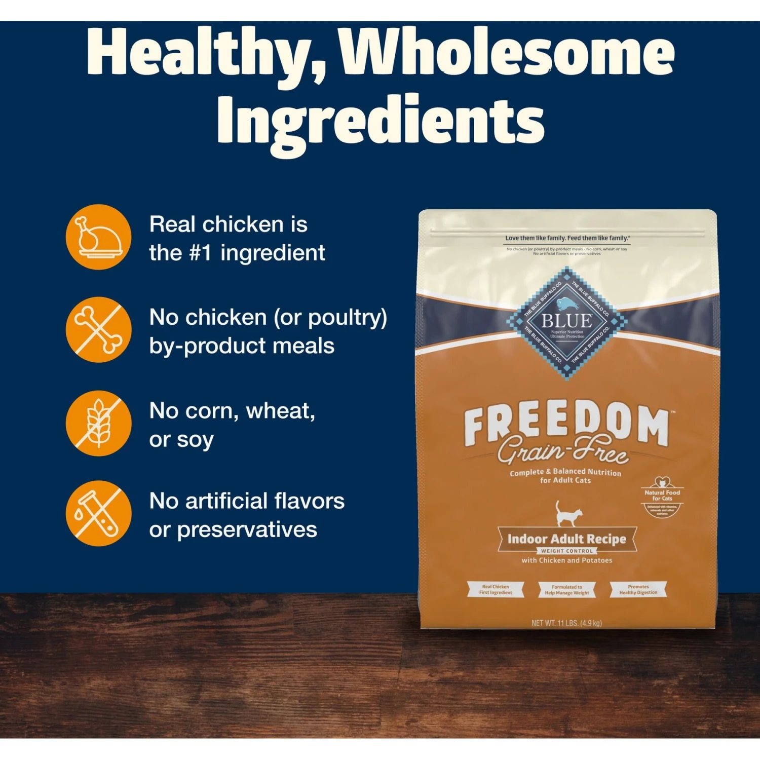 Blue Buffalo Freedom Indoor Weight Control Chicken Recipe Grain-Free Dry Cat Food 5 Blue Buffalo Freedom Indoor Weight Control Chicken Recipe Grain-Free Dry Cat Food - Image 5