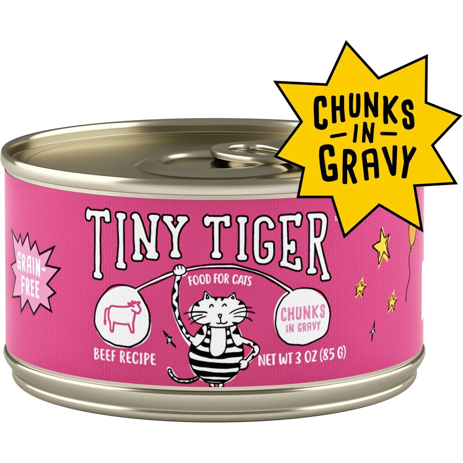 Tiny Tiger Chunks In Gravy Beef Recipe Grain-Free Canned Cat Food & Tiny Tiger, Lickables, Variety Pack, Bisque Cat Treat & Topper 2 Tiny Tiger Chunks In Gravy Beef Recipe Grain-Free Canned Cat Food & Tiny Tiger, Lickables, Variety Pack, Bisque Cat Treat & Topper - Image 2