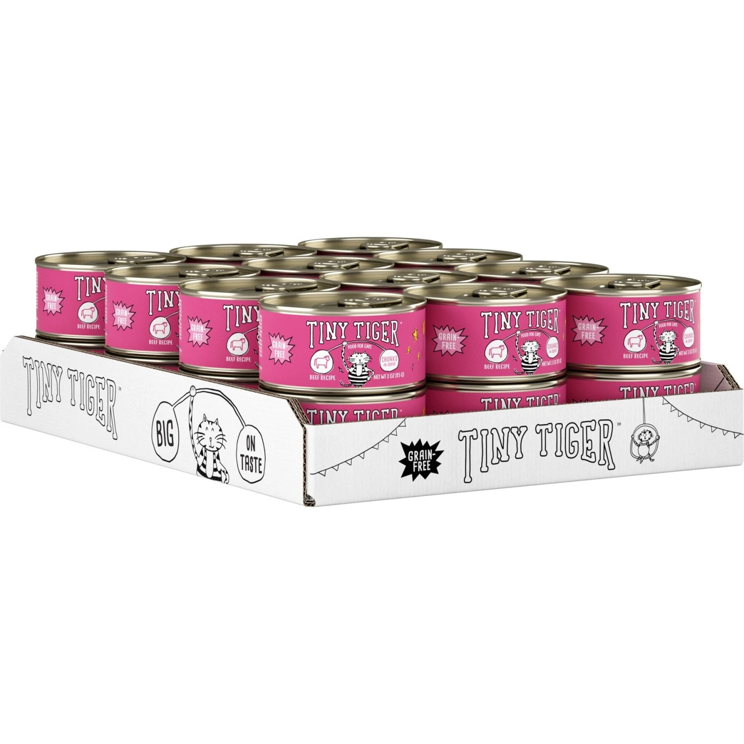 Tiny Tiger Chunks In Gravy Beef Recipe Grain-Free Canned Cat Food & Tiny Tiger, Lickables, Variety Pack, Bisque Cat Treat & Topper 3 Tiny Tiger Chunks In Gravy Beef Recipe Grain-Free Canned Cat Food & Tiny Tiger, Lickables, Variety Pack, Bisque Cat Treat & Topper - Image 3