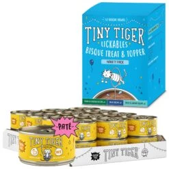 Tiny Tiger Pate Chicken Recipe Grain-Free Canned Cat Food & Tiny Tiger, Lickables, Variety Pack, Bisque Cat Treat & Topper