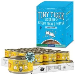 Tiny Tiger Chunks In EXTRA Gravy Chicken Recipe Grain-Free Canned Cat Food & Tiny Tiger, Lickables, Variety Pack, Bisque Cat Treat & Topper