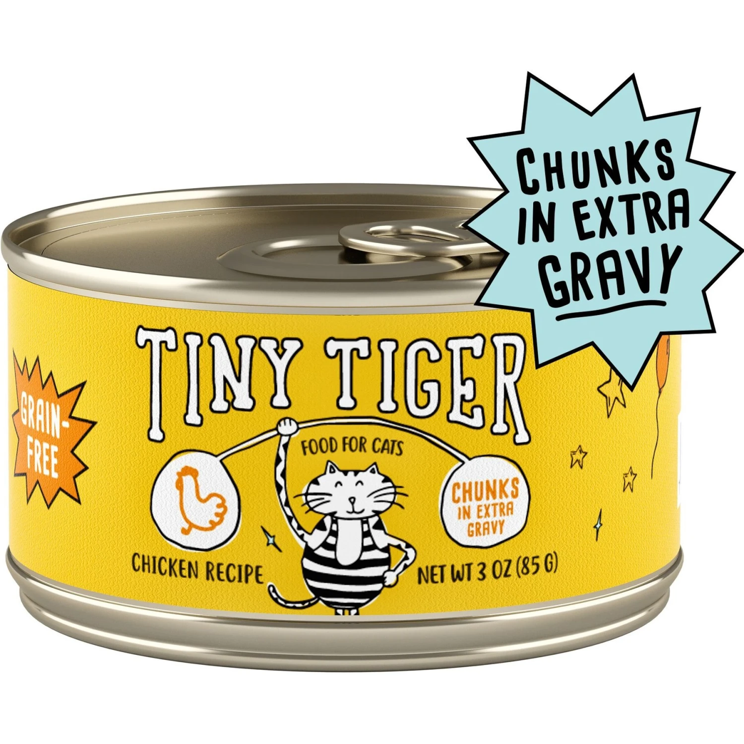 Tiny Tiger Chunks In EXTRA Gravy Chicken Recipe Grain-Free Canned Cat Food & Tiny Tiger, Lickables, Variety Pack, Bisque Cat Treat & Topper 2 Tiny Tiger Chunks In EXTRA Gravy Chicken Recipe Grain-Free Canned Cat Food & Tiny Tiger, Lickables, Variety Pack, Bisque Cat Treat & Topper - Image 2