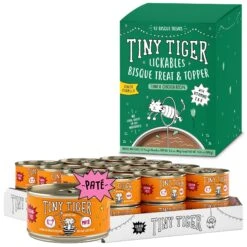 Tiny Tiger Pate Turkey & Giblets Recipe Grain-Free Canned Cat Food & Tiny Tiger Lickables, Senior Formula, Tuna & Chicken Recipe, Bisque Cat Treat & Topper
