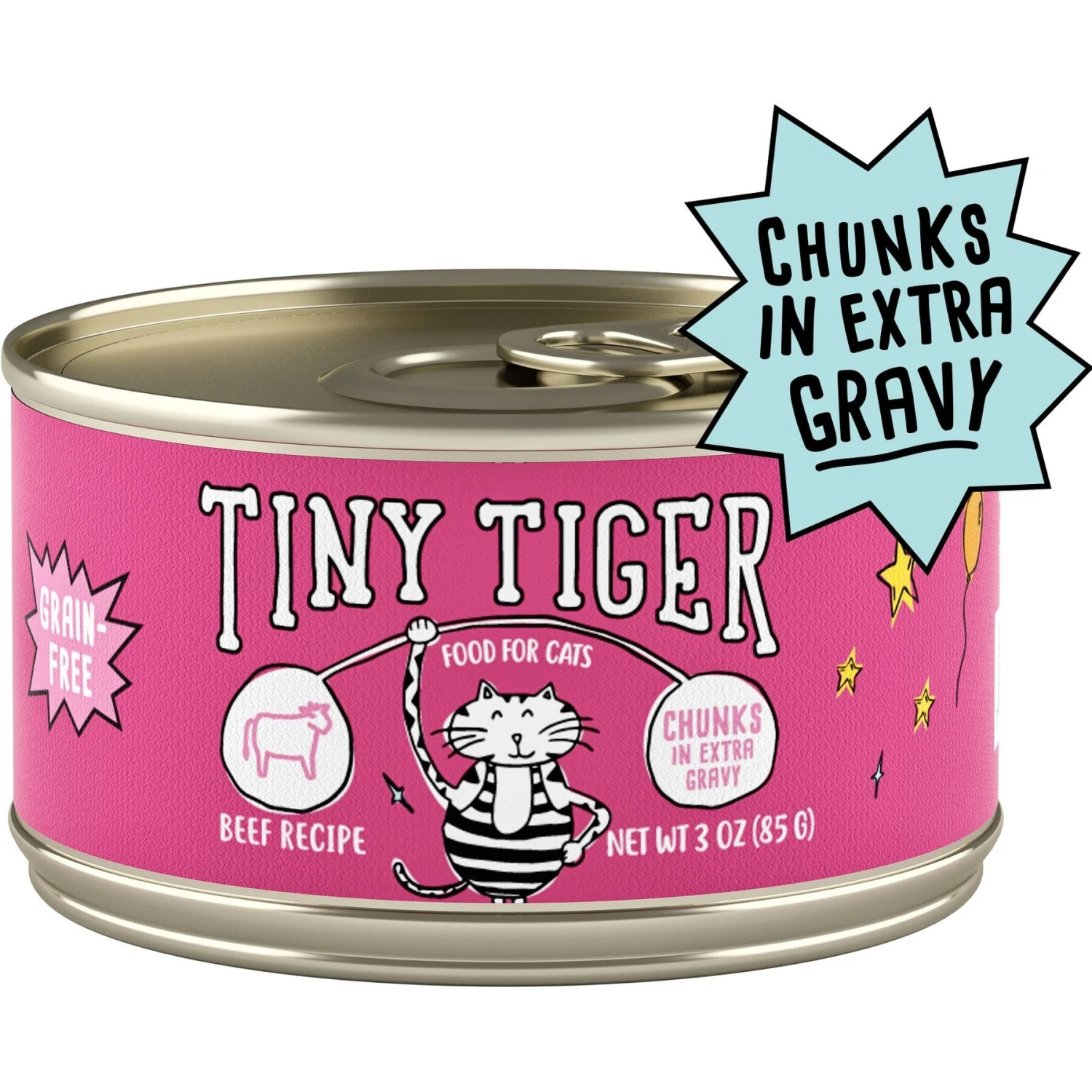 Tiny Tiger Chunks In EXTRA Gravy Beef Recipe Grain-Free Canned Cat Food & Tiny Tiger Lickables, Senior Formula, Tuna & Chicken Recipe, Bisque Cat Treat & Topper 2 Tiny Tiger Chunks In EXTRA Gravy Beef Recipe Grain-Free Canned Cat Food & Tiny Tiger Lickables, Senior Formula, Tuna & Chicken Recipe, Bisque Cat Treat & Topper - Image 2