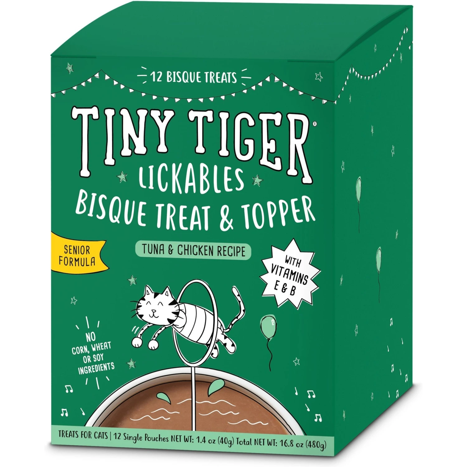 Tiny Tiger Pate Beef & Poultry Recipes Variety Pack Grain-Free Canned Cat Food & Tiny Tiger Lickables, Senior Formula, Tuna & Chicken Recipe, Bisque Cat Treat & Topper 6 Tiny Tiger Pate Beef & Poultry Recipes Variety Pack Grain-Free Canned Cat Food & Tiny Tiger Lickables, Senior Formula, Tuna & Chicken Recipe, Bisque Cat Treat & Topper - Image 6