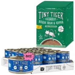 Tiny Tiger Pate Whitefish & Tuna Recipe Grain-Free Canned Cat Food & Tiny Tiger Lickables, Senior Formula, Tuna & Chicken Recipe, Bisque Cat Treat & Topper
