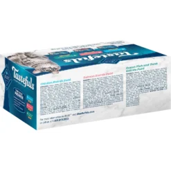 Blue Buffalo Tastefuls Salmon, Chicken, Ocean Fish & Tuna Entrées Variety Pack Pate Wet Cat Food, 3-oz Can, Case Of 12 & Blue Buffalo Tastefuls Tuna, Chicken, Fish & Shrimp Entrées Variety Pack Flaked Wet Cat Food -Wellness Sales 662622 PT2. AC SS1800 V1667330878