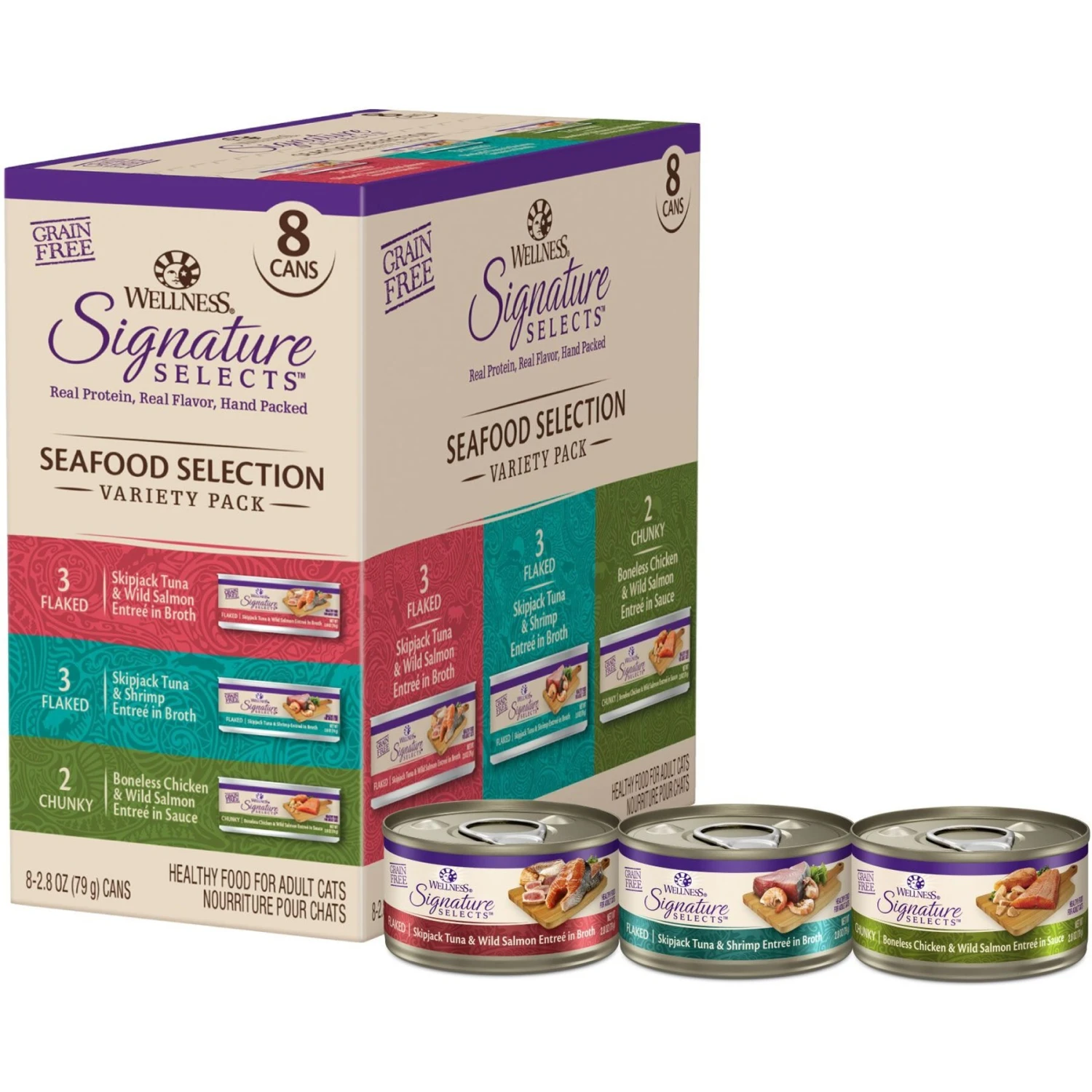 Wellness CORE Signature Selects Seafood Selection Variety Pack Canned Cat Food, 2.8-oz, Case Of 8 & Wellness CORE Signature Selects Poultry Selection Variety Pack Canned Cat Food 2 Wellness CORE Signature Selects Seafood Selection Variety Pack Canned Cat Food, 2.8-oz, Case Of 8 & Wellness CORE Signature Selects Poultry Selection Variety Pack Canned Cat Food - Image 2