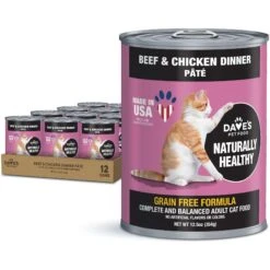 Dave's Pet Food Naturally Healthy Grain-Free Beef & Chicken Dinner Canned Cat Food
