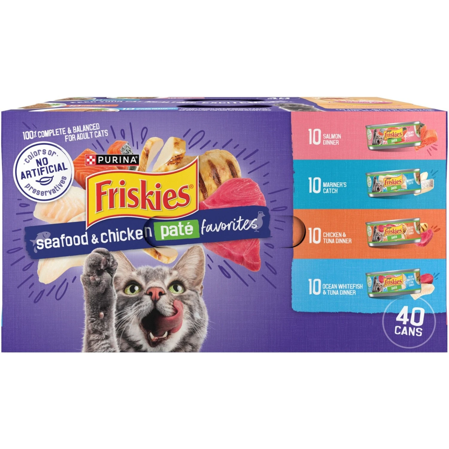 Purina Friskies Seafood & Chicken Pate Favorites Variety Pack Wet Cat Food, 5.5-oz Can, Case Of 40 & PrettyLitter Health Monitoring Cat Litter 2 Purina Friskies Seafood & Chicken Pate Favorites Variety Pack Wet Cat Food, 5.5-oz Can, Case Of 40 & PrettyLitter Health Monitoring Cat Litter - Image 2