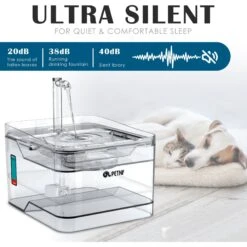 PetNF Transparent Cat Water Drinking Fountain -Wellness Sales 693830 PT2. AC SS1800 V1667863290