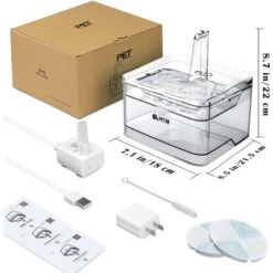 PetNF Transparent Cat Water Drinking Fountain -Wellness Sales 693830 PT8. AC SS1800 V1667864451