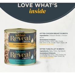 Reveal Natural Limited Ingredient Grain-Free Chicken & Tuna In Broth Variety Pack Wet Kitten Food, 2.47-oz, Case Of 8 -Wellness Sales 752510 PT2. AC SS1800 V1674068986