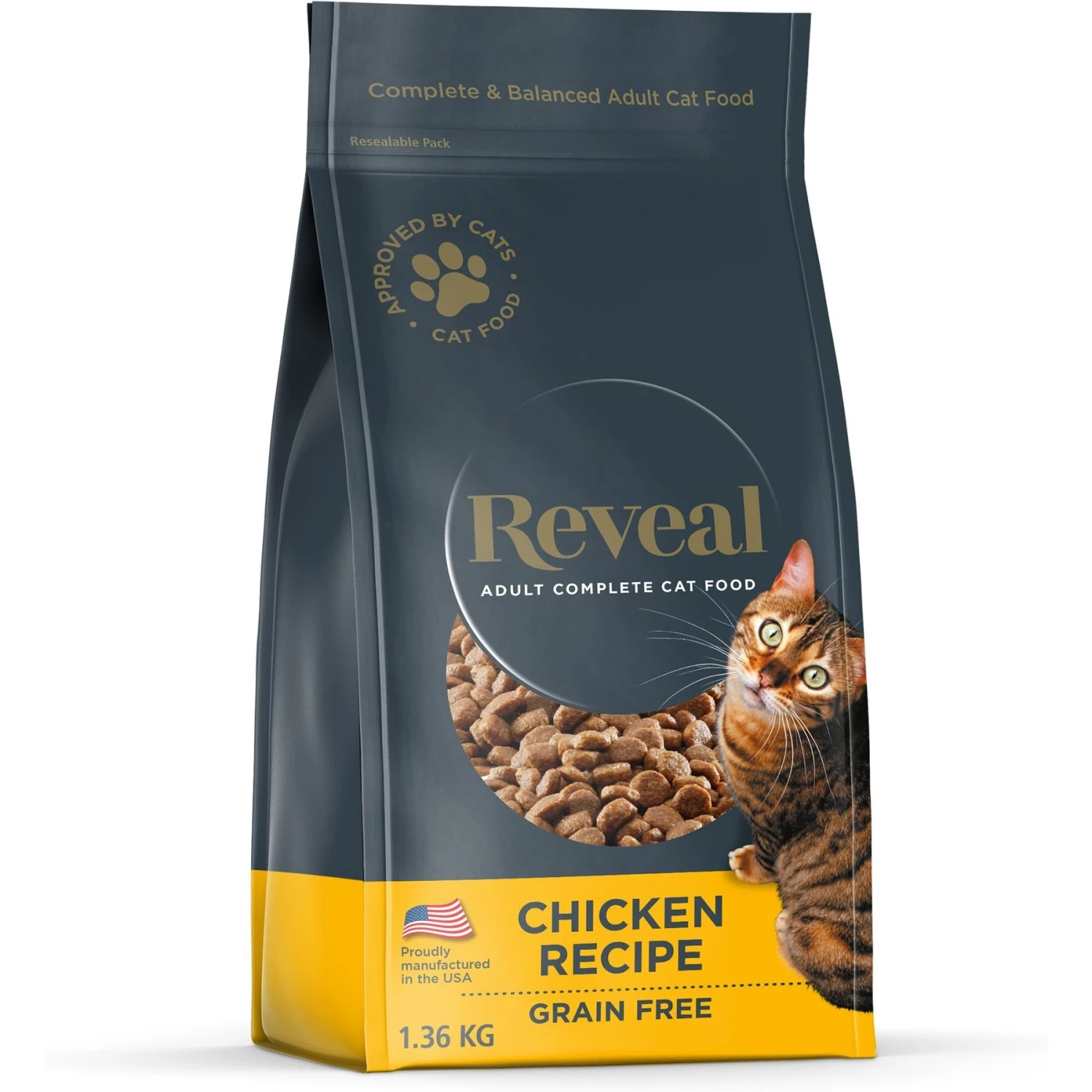 Reveal Natural Complete & Balanced Grain-Free Chicken Recipe Dry Cat Food, 3-lb Bag 1 Reveal Natural Complete & Balanced Grain-Free Chicken Recipe Dry Cat Food, 3-lb Bag