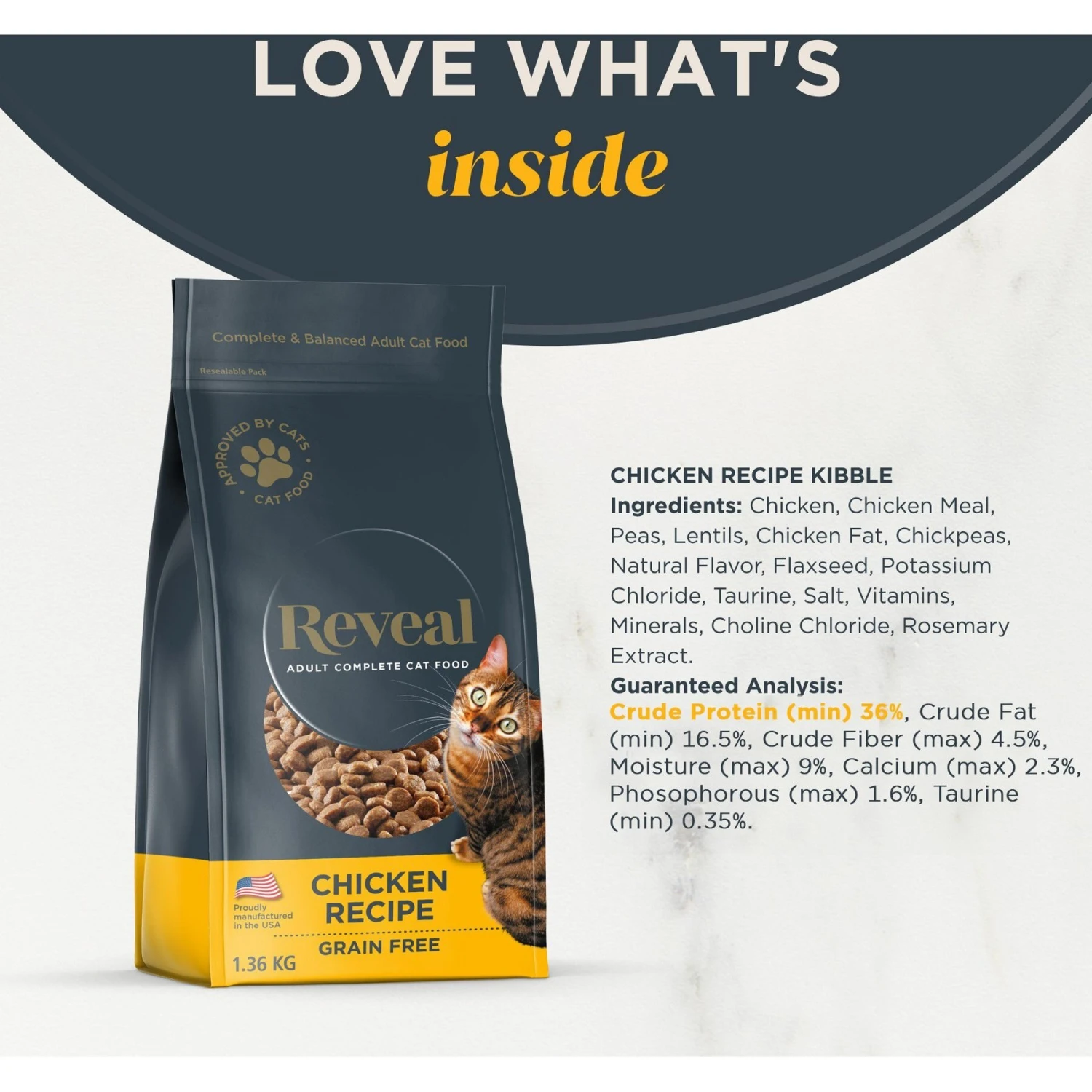 Reveal Natural Complete & Balanced Grain-Free Chicken Recipe Dry Cat Food, 3-lb Bag 3 Reveal Natural Complete & Balanced Grain-Free Chicken Recipe Dry Cat Food, 3-lb Bag - Image 3