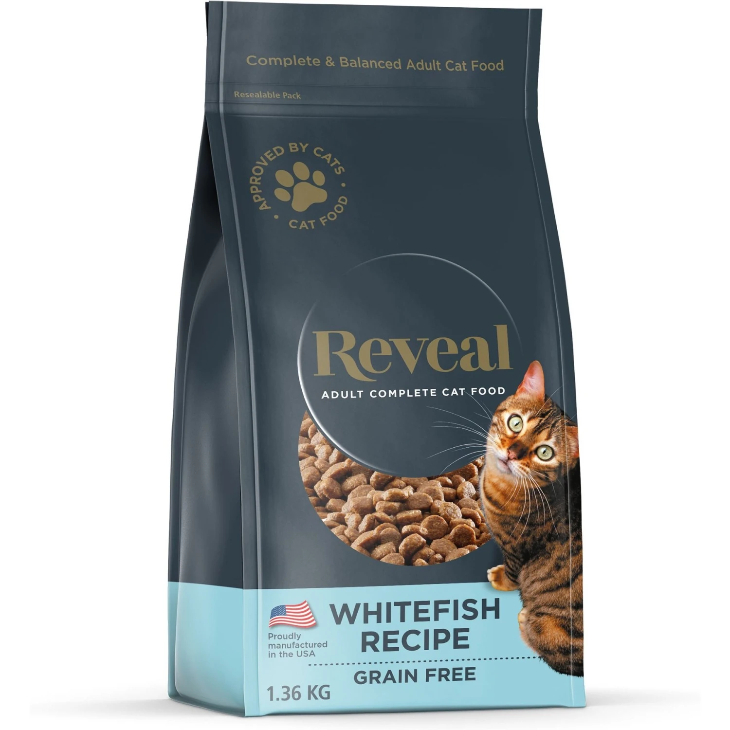 Reveal Natural Complete & Balanced Grain-Free Whitefish Recipe Dry Cat Food, 3-lb Bag 1 Reveal Natural Complete & Balanced Grain-Free Whitefish Recipe Dry Cat Food, 3-lb Bag