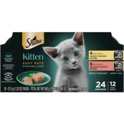 Sheba Perfect Portions Kitten Variety Pack Chicken Pate & Pate Salmon Wet Cat Food