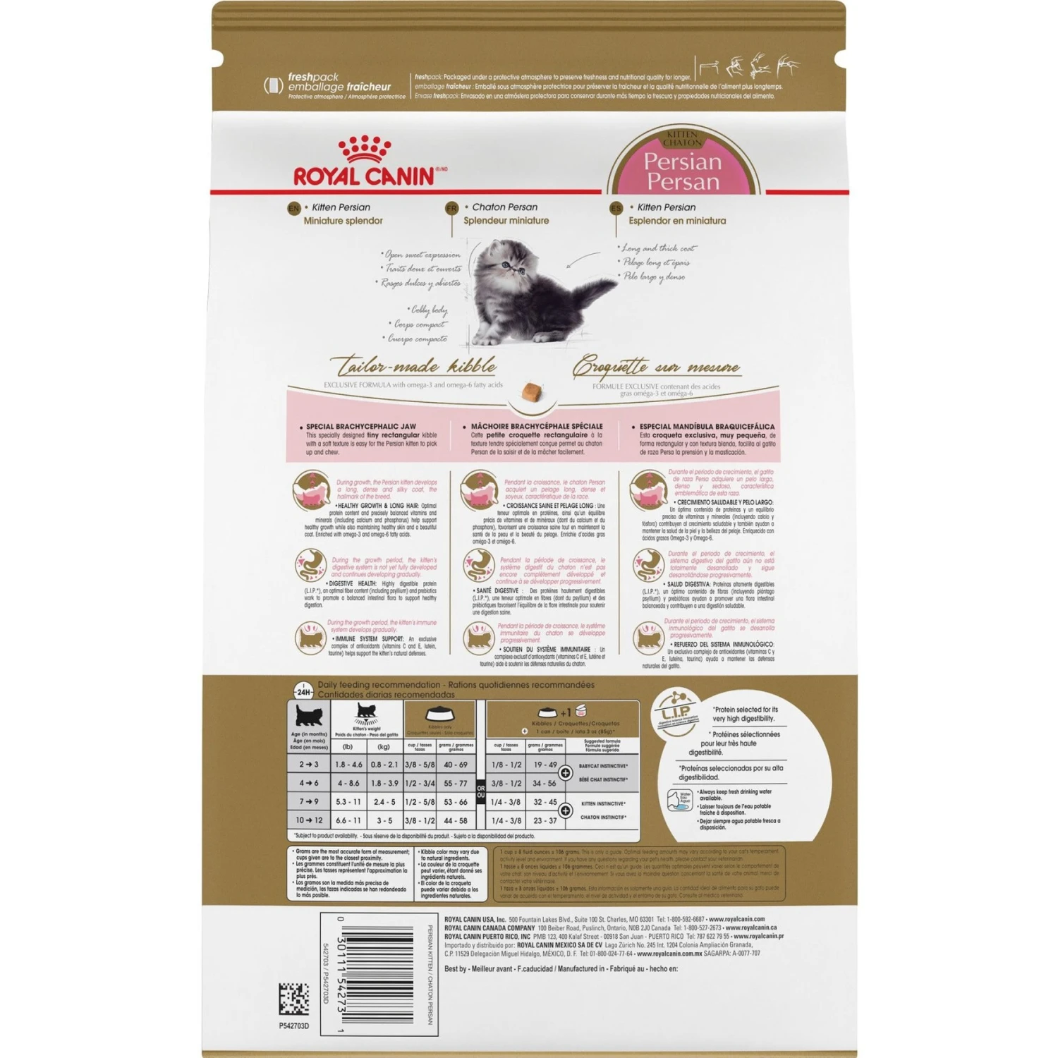Royal Canin Feline Breed Nutrition Persian Kitten Dry Cat Food, 3-lb Bag 3 Royal Canin Feline Breed Nutrition Persian Kitten Dry Cat Food, 3-lb Bag - Image 3