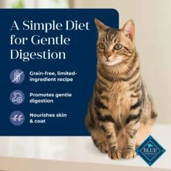 Blue Buffalo Basics Skin & Stomach Care Grain-Free Formula Duck & Potato Indoor Adult Dry Cat Food -Wellness Sales 75578 PT2. AC SS1800 V1646272582